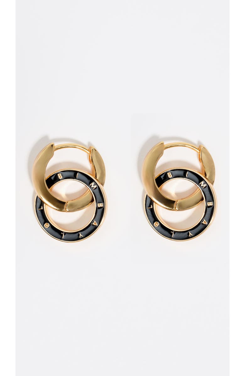 Bimba y Lola Logo Double-Hoop Earring, Main, color, Black