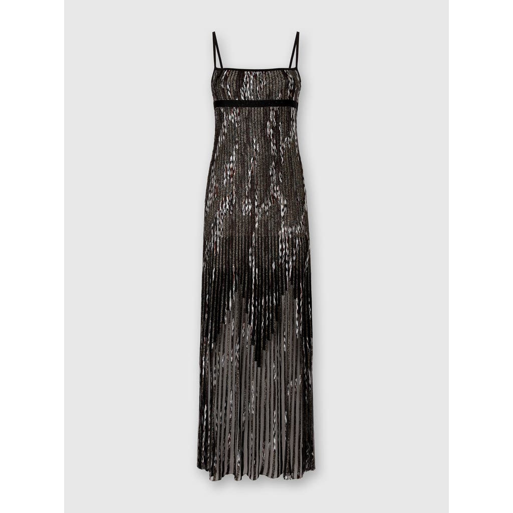 Missoni Patterned-jacquard Metallic-knit Midi Dress In Black