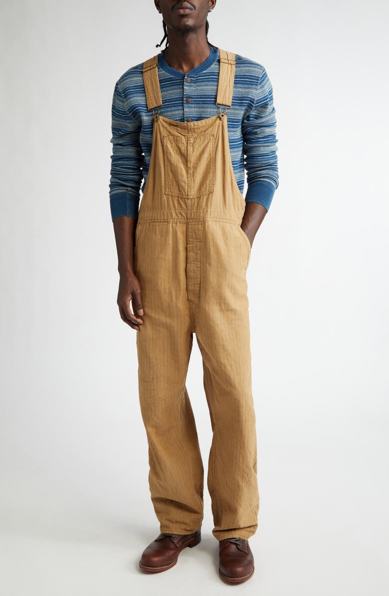 Double RL Stripe Linen & Cotton Overall, Main, color,