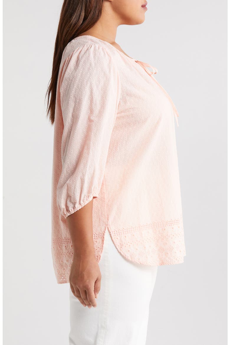Cotton Eyelet Detail Top, Alternate, color, LIGHT ROSE SAND