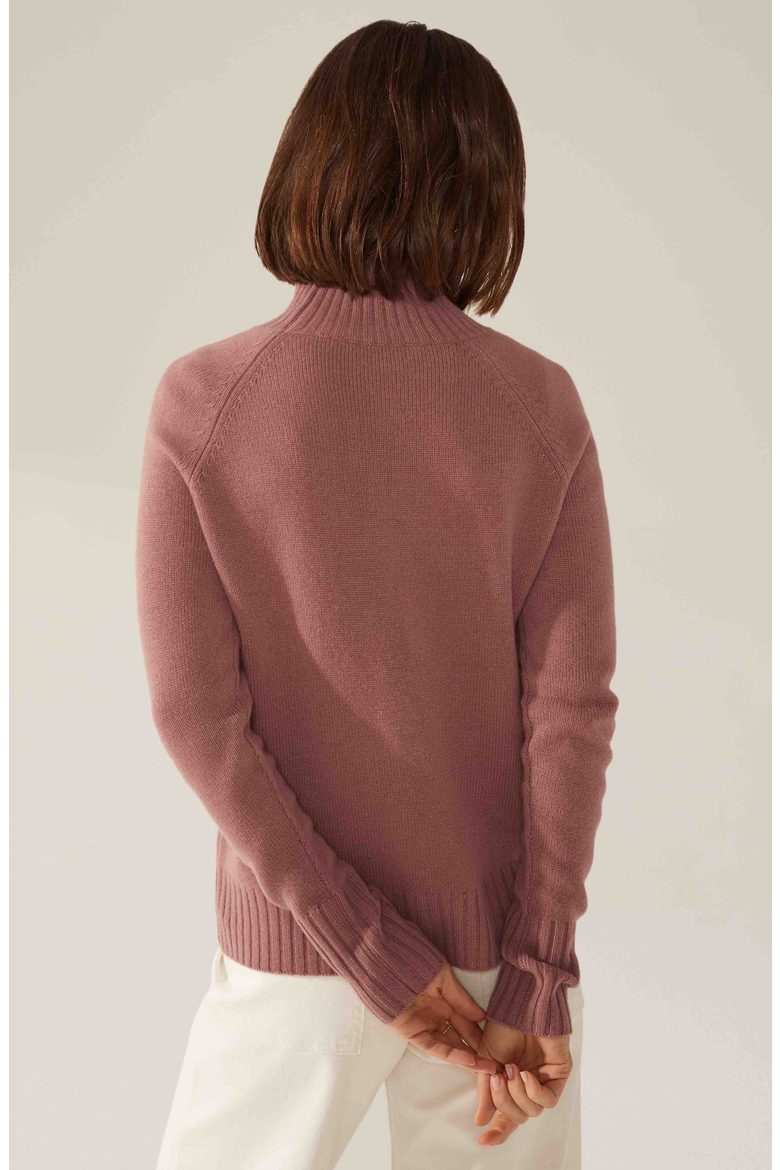 Emma Cashmere Relaxed Turtleneck Sweater, Alternate, color, Dusty Rose