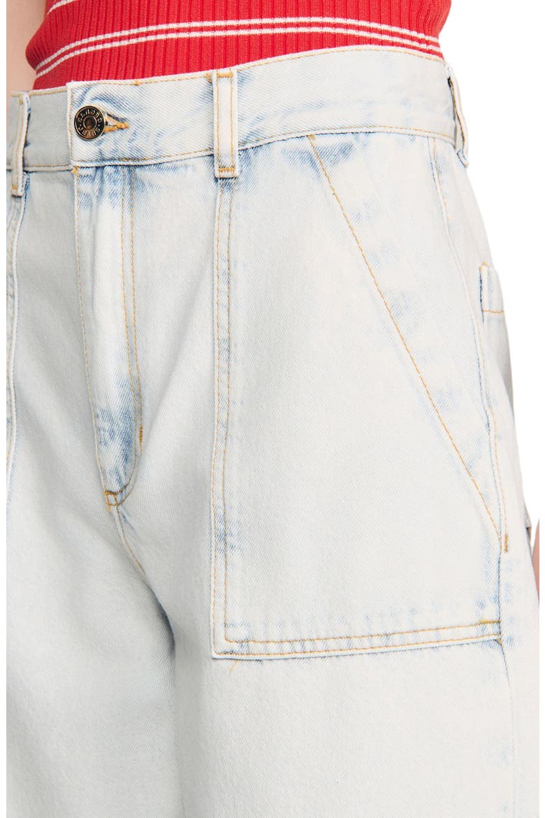 Washed denim Bermuda shorts, Alternate, color, Light bu jean