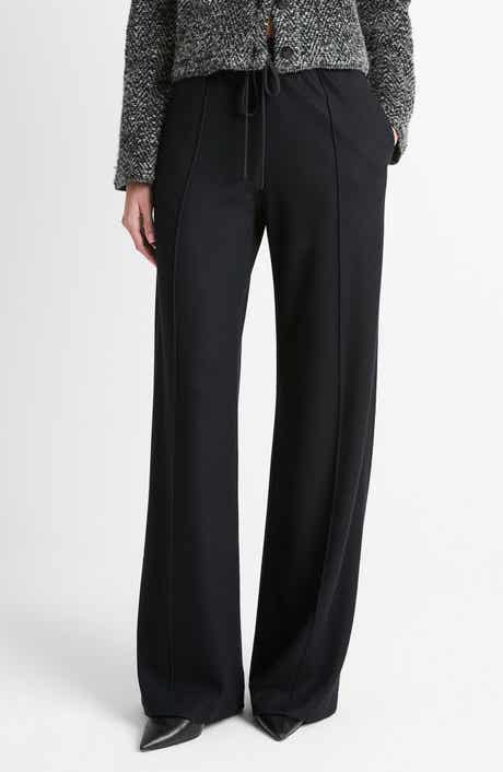 Vince Wool Blend Pull-On Wide Leg Drawstring Pants