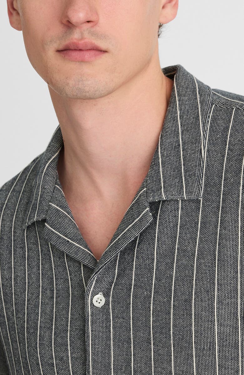 Madewell Texture Stripe Camp Shirt, Alternate, color, Stripe Navy