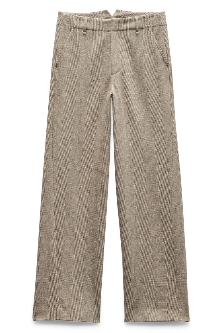 Shea Plaid Stretch Wool Straight Leg Pants, Alternate, color, CAMELPLD