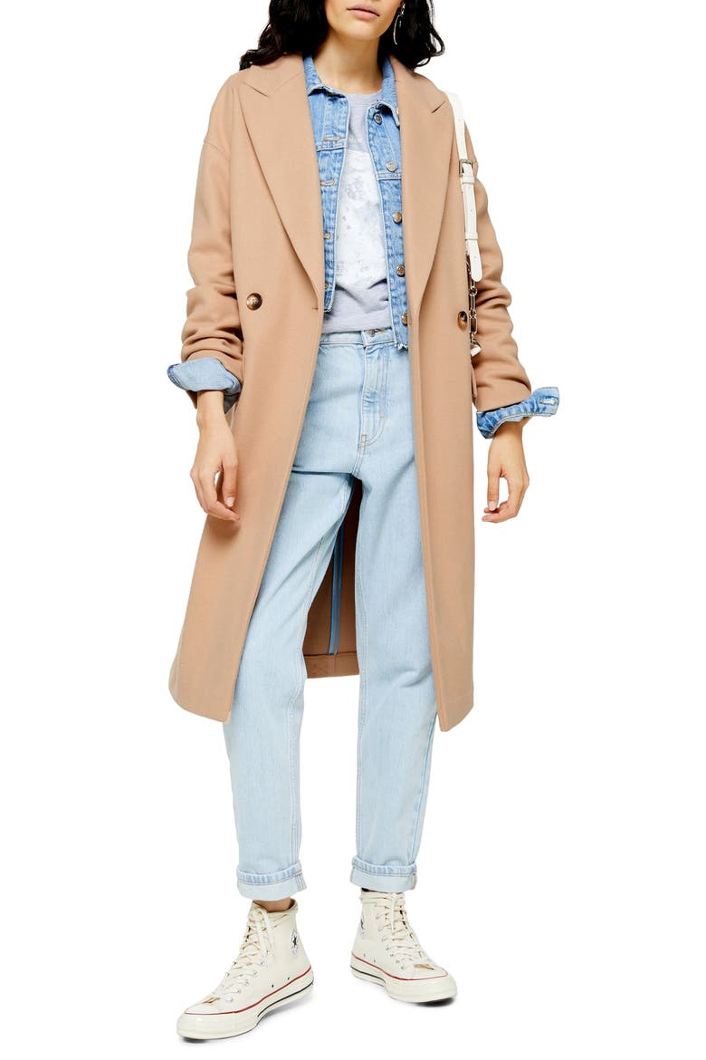 Classic Double Breasted Coat, Main, color, CAMEL
