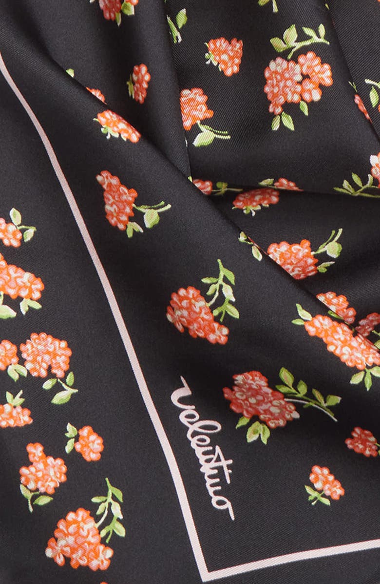 Valentino Garavani Mazzetto Coriandolo Silk Square Scarf, Alternate, color, Black/ Rose