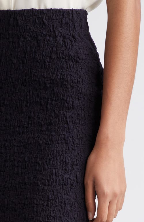 Vince Smocked Cotton Blend Midi Skirt In Coastal Blue