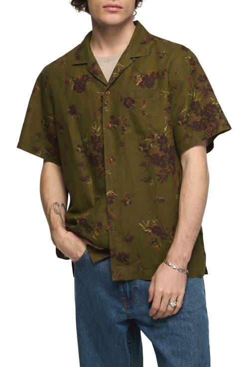 Printed Linen and Cotton Camp Shirt