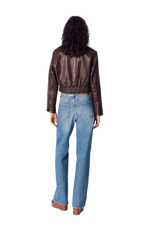 MAJE MAJE VINTAGE LEATHER CROPPED JACKET