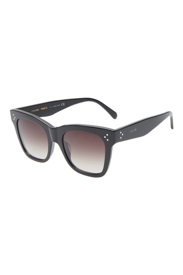 52mm Gradient Adjusted Fit Round Sunglasses, Alternate, color, BLACK/ BROWN