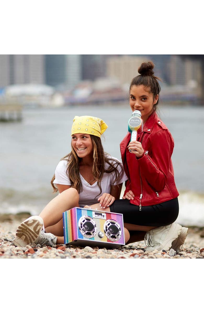 TREND TECH Boombox Bluetooth Speaker, Alternate, color, Rainbow Bling