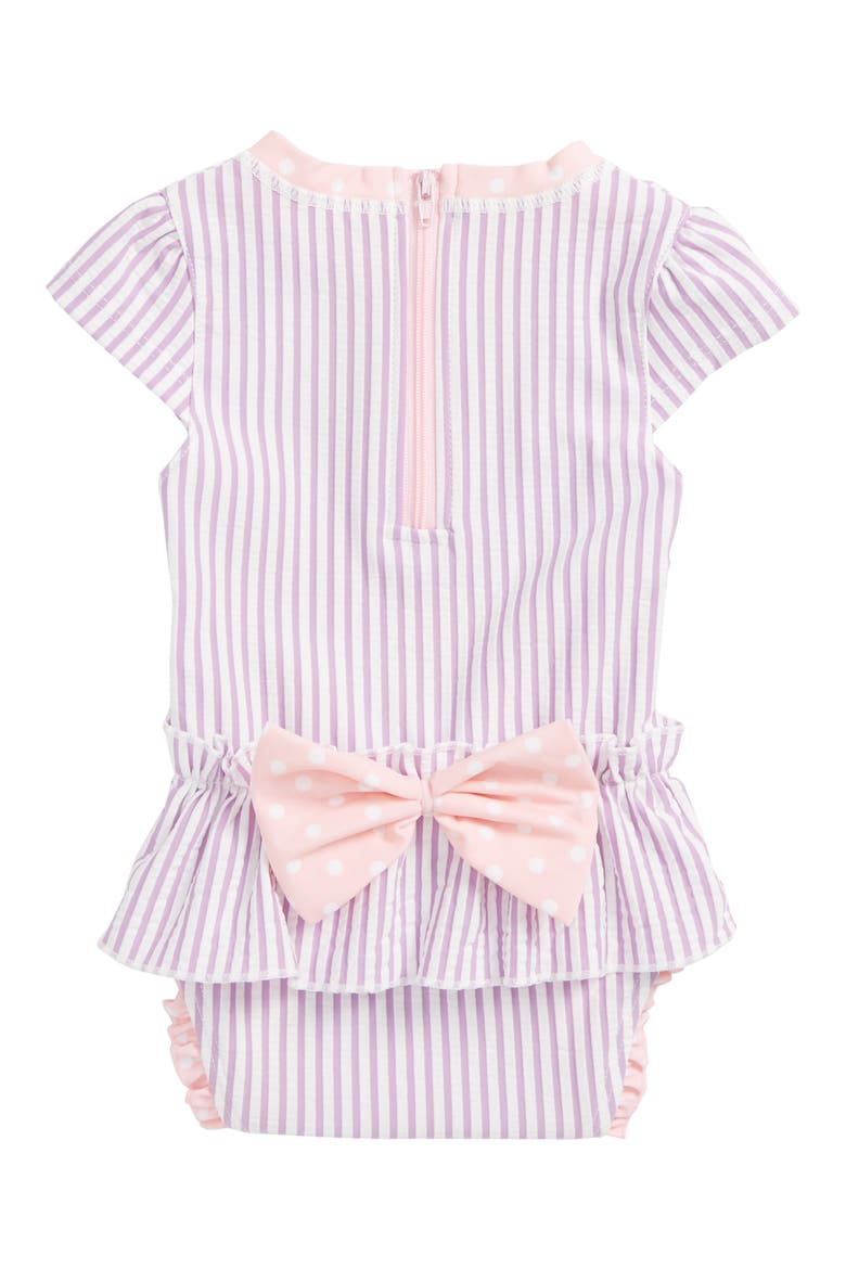 Lilac Peplum One-Piece Swimsuit, Alternate, color, LILAC