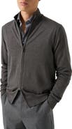 Eton Merino Wool Zip Cardigan