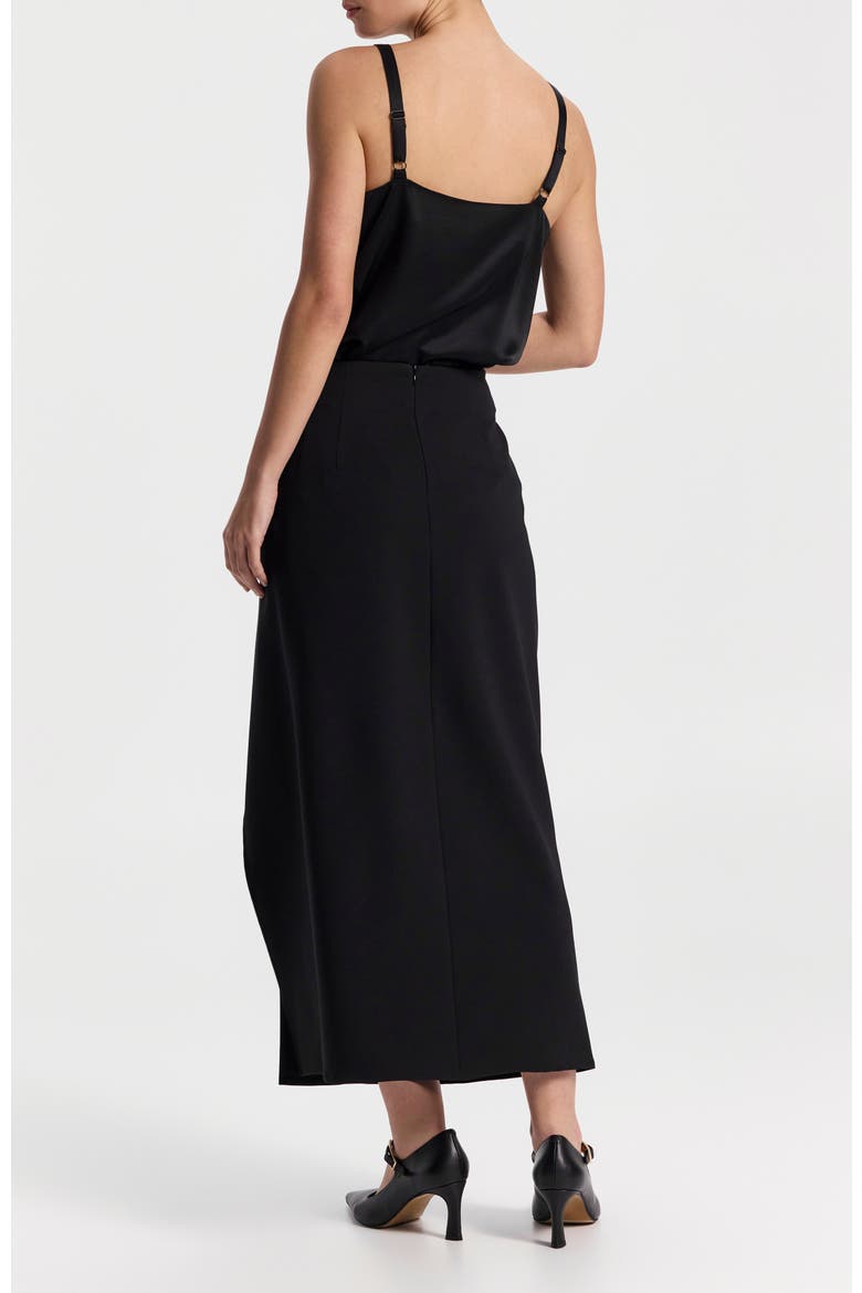 Midi Skirt with a Slit, Alternate, color, Black
