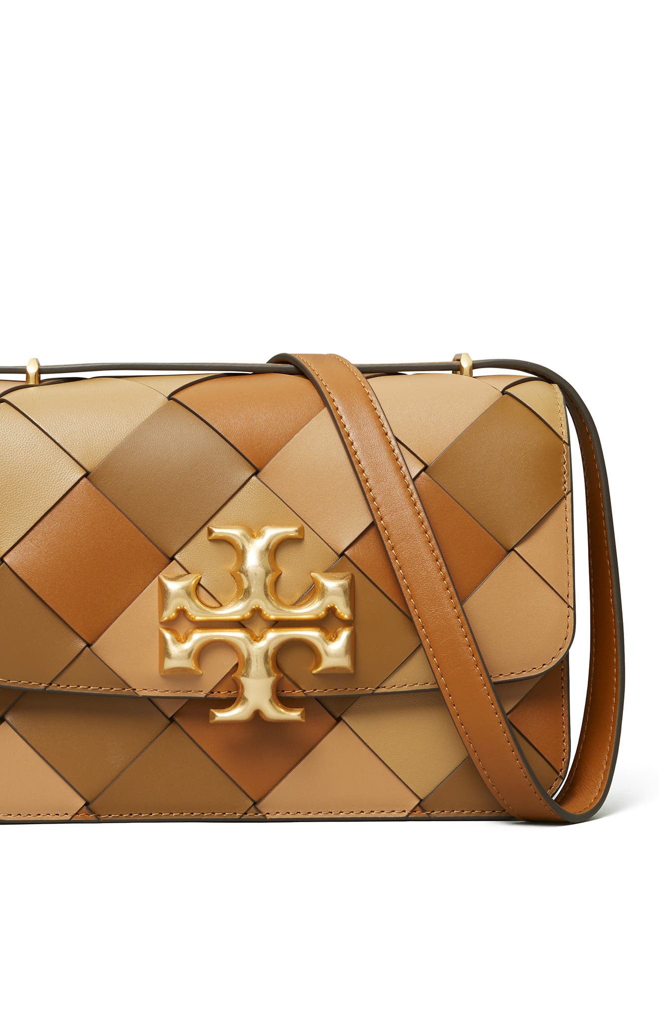 Tory Burch Eleanor Woven Leather Shoulder Bag, Alternate, color, 