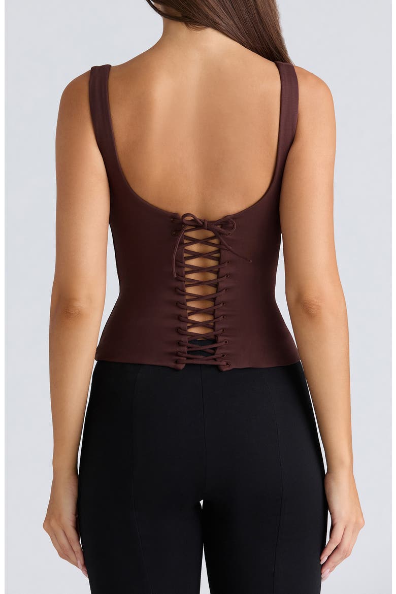 The Drape Neck Corset Top, Alternate, color, CHOCOLATE