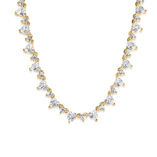 MAZIN JEWELS MAZIN JEWELS HEART TENNIS NECKLACE