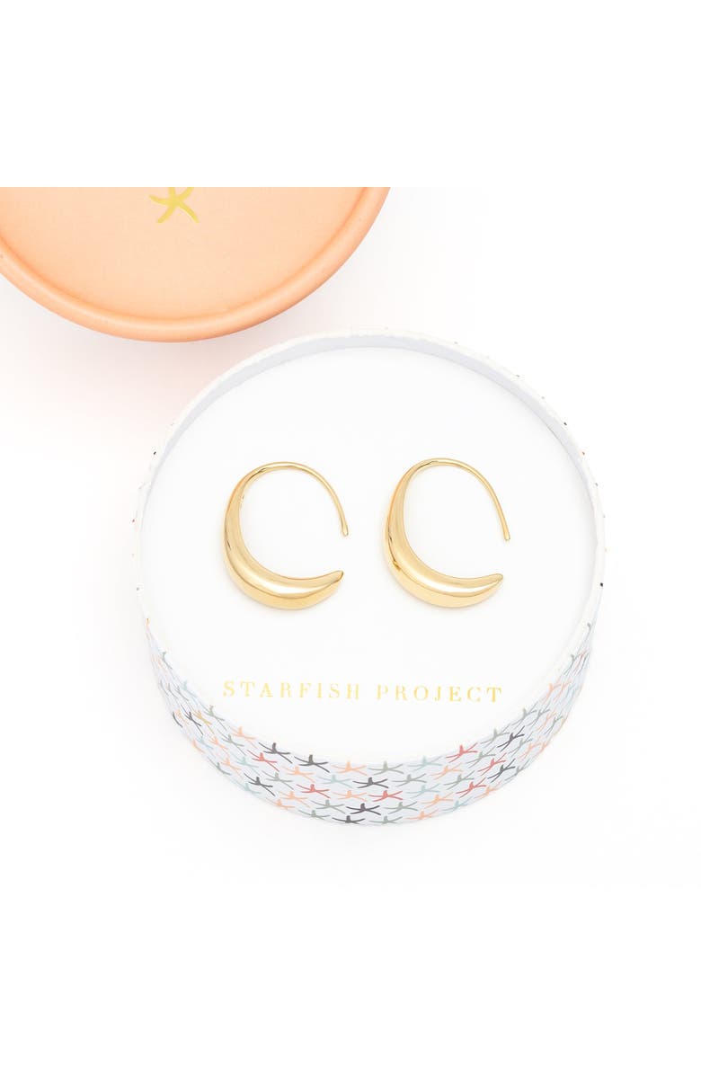 Starfish Project Crescent Moon Thread Drop Earrings in Gold, Alternate, color, Gold