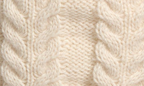 Capelli New York Pom Pom Cable Knit Cap & Mittens Set In Neutral