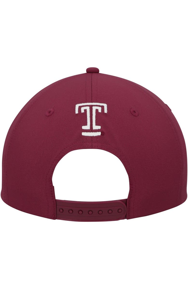COLOSSEUM Men's Colosseum Cherry Temple Owls Positraction Snapback Hat, Alternate, color, Garnet