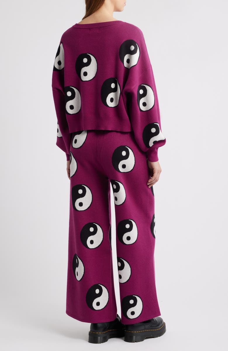 Dressed in Lala Be an Original, Baby Yin Yang Knit Sweater & Wide Leg Pants Set, Alternate, color, Amethyst