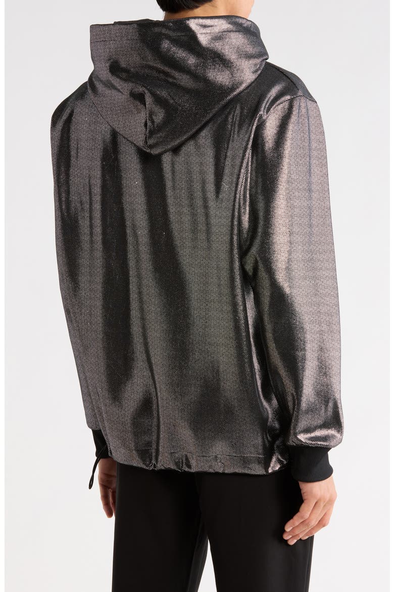 Descolar Metallic Hoodie, Alternate, color, BLACK