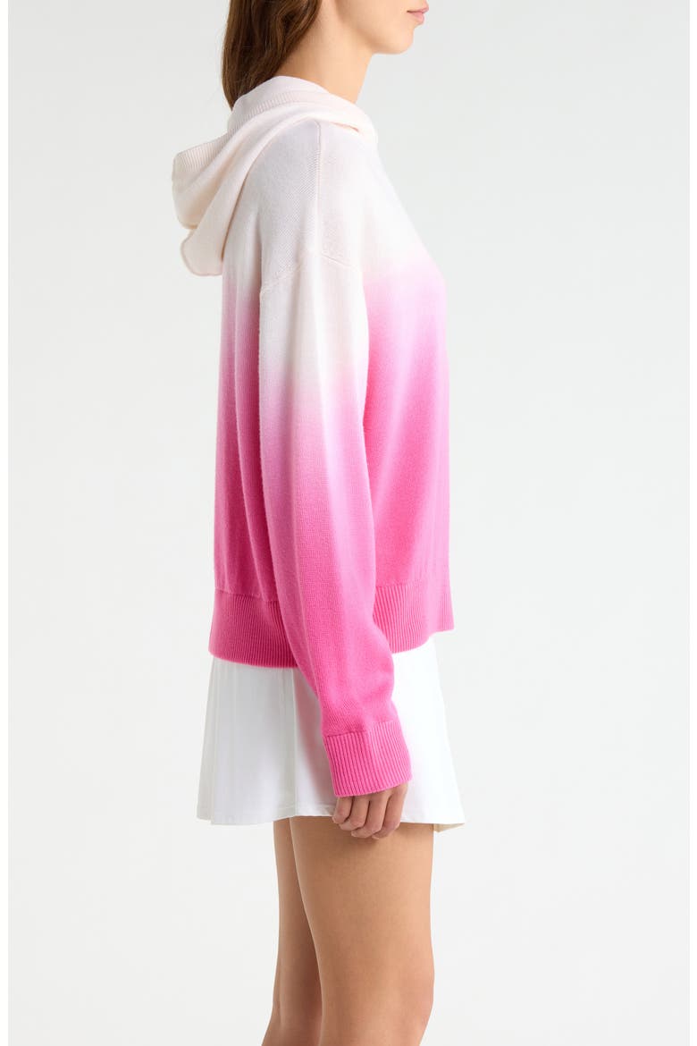 Dip Dyed Merino Wool Hoodie, Alternate, color, CHALK WHITE / KNOCKOUT PINK