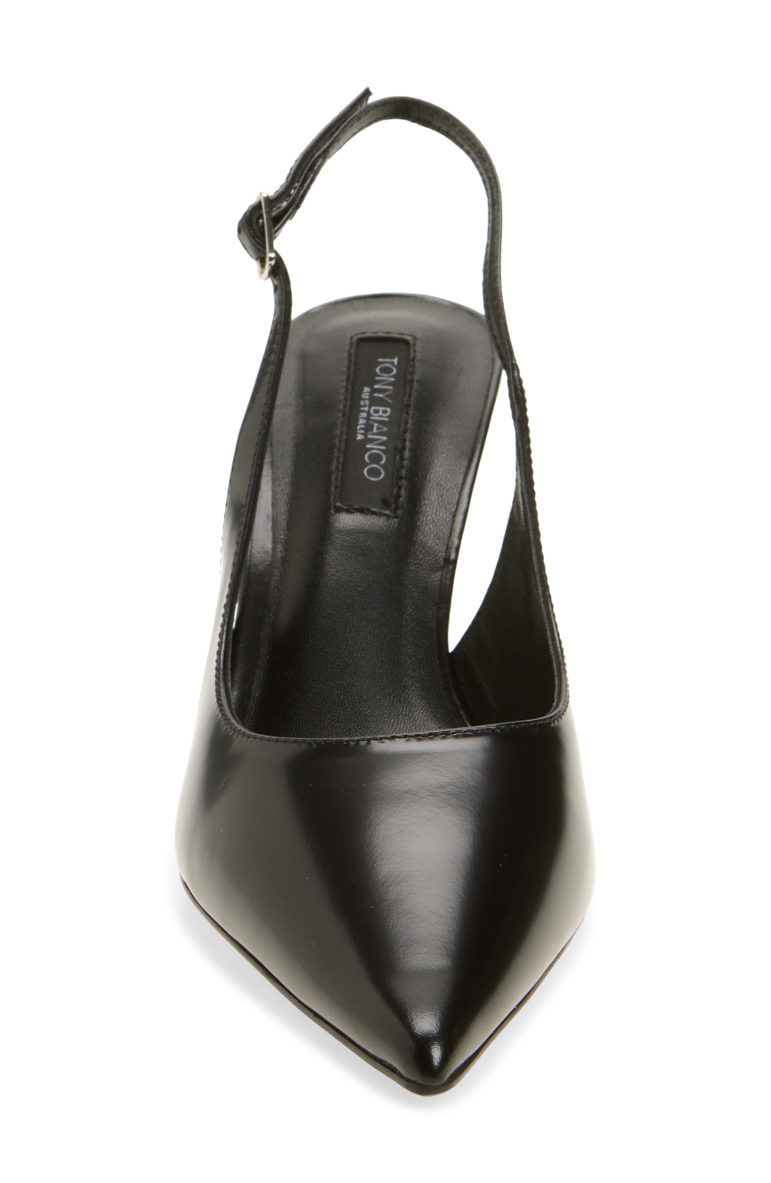 Tony Bianco Baz Pointed Toe Slingback Pump, Alternate, color, Black High Shine