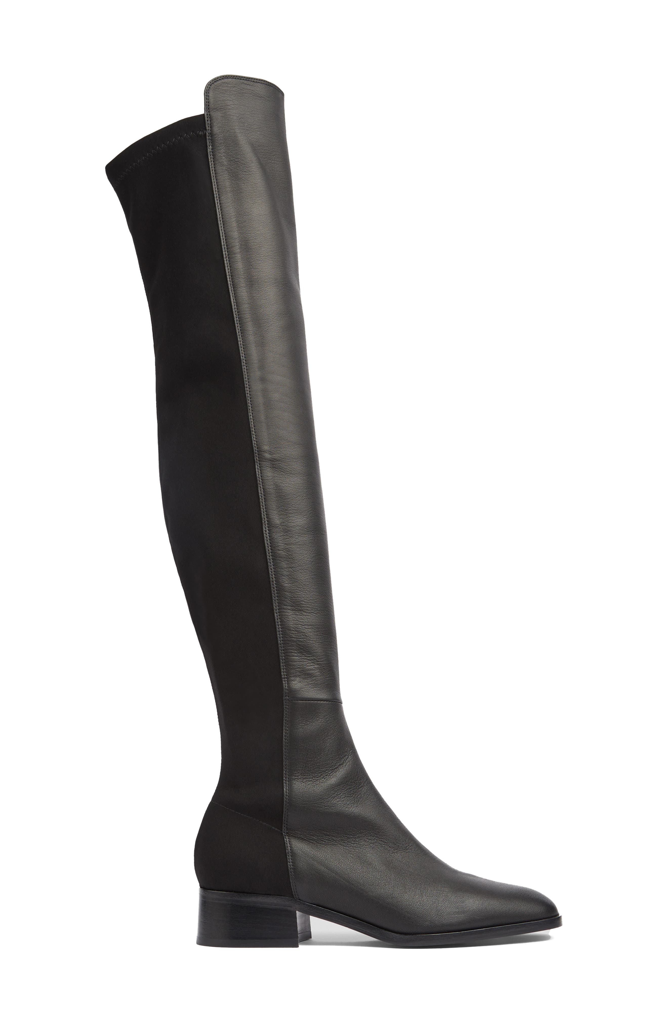 Dukely Stretch Over the Knee Leather Boot, Alternate, color, BLA-BLACK