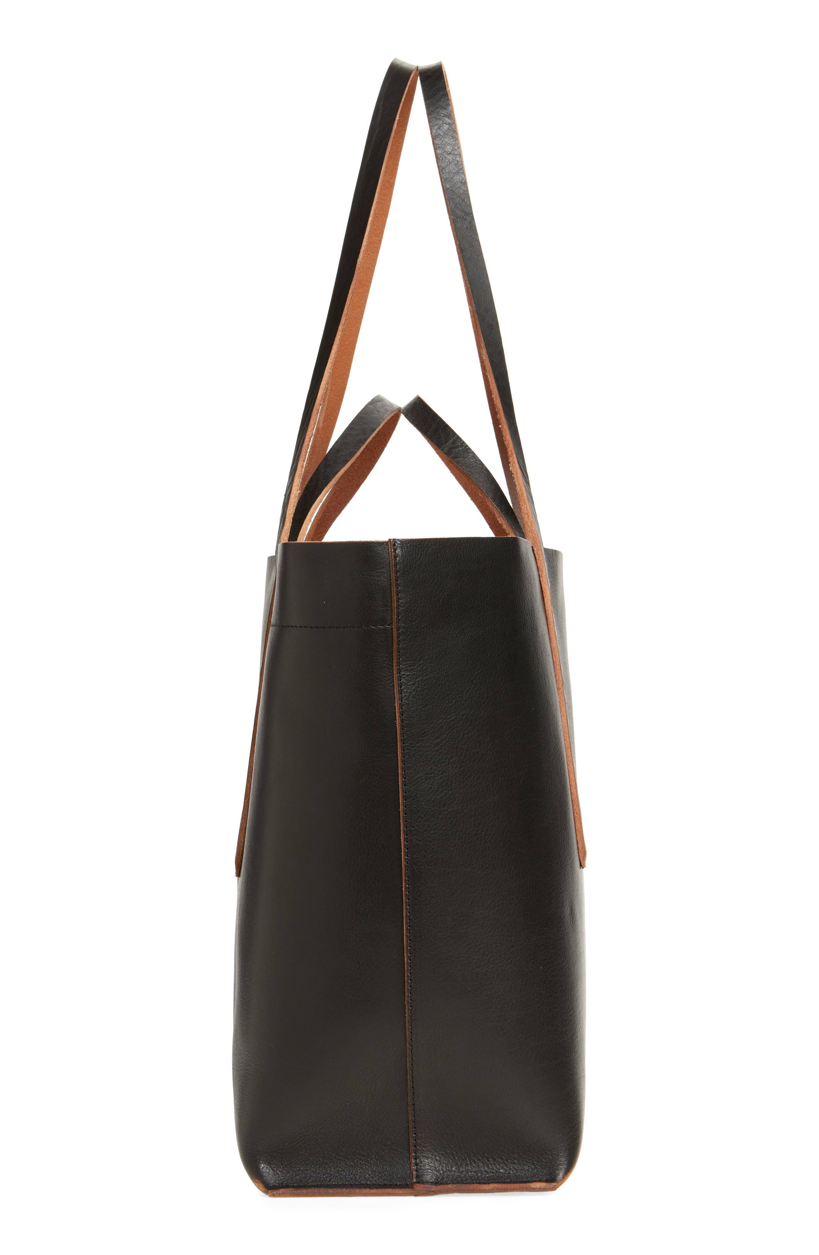 Rick Owens Hollywood Leather Shopper, Alternate, color, Black