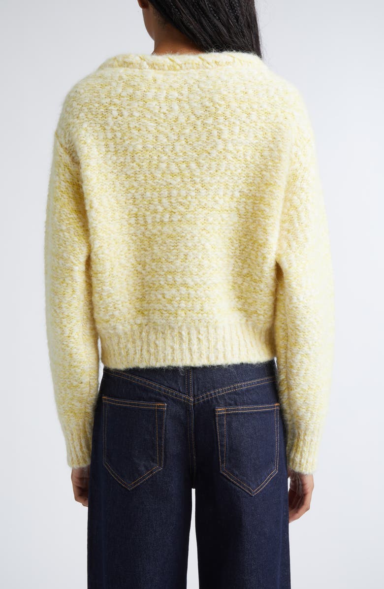 Isabel Marant Dorota Alpaca & Mohair Blend Cable Sweater, Alternate, color, Ecru/ Yellow