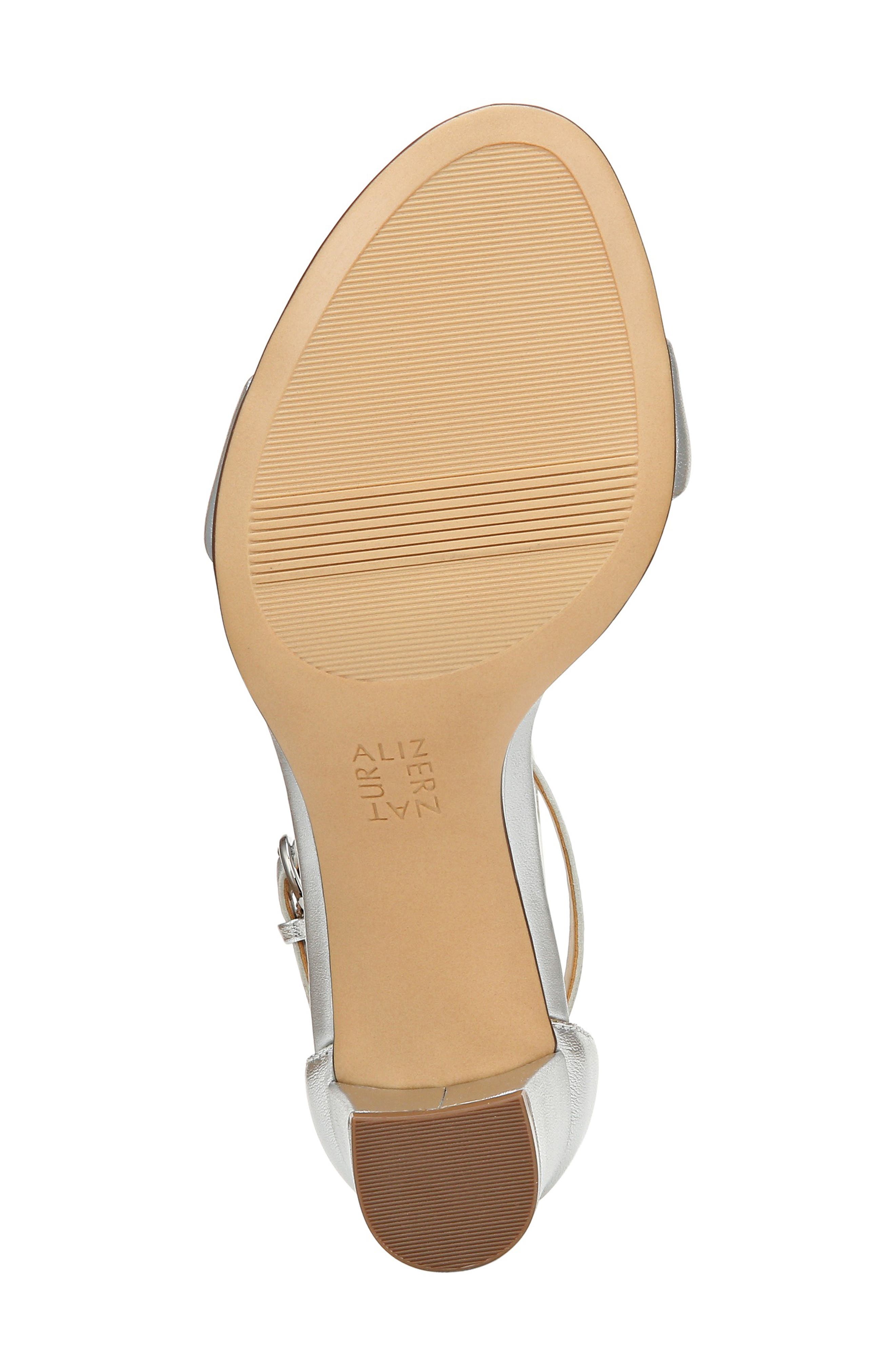 Naturalizer True Colors Vera Ankle Strap Sandal, Alternate, color, Silver Leather