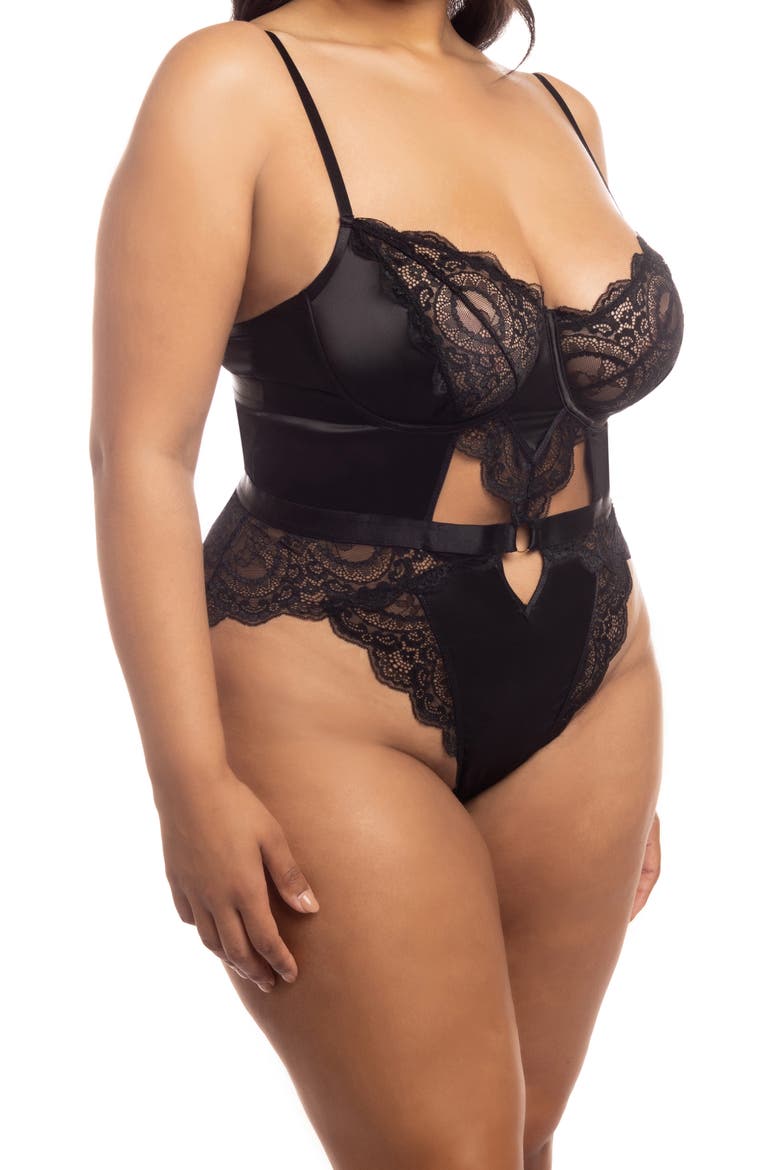 Minna Underwire Teddy, Main, color, BLACK