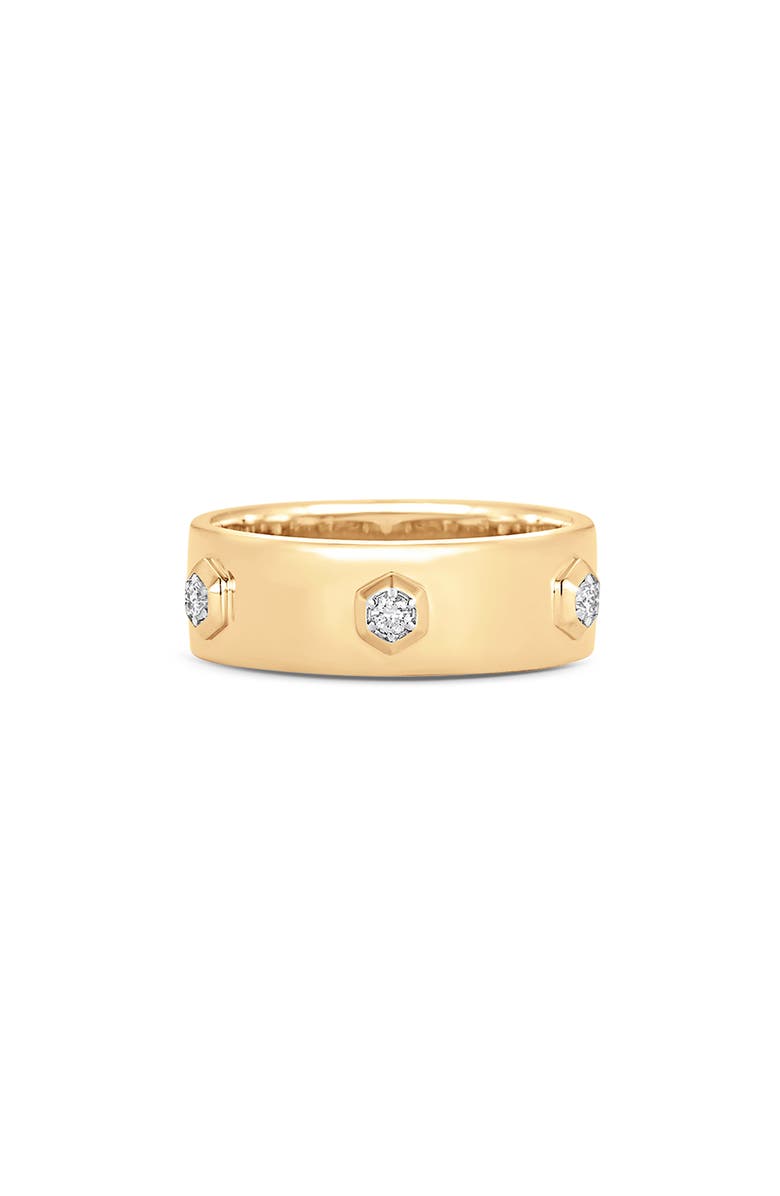 Sara Weinstock Honey Comb Diamond Band Ring, Main, color, Yellow Gold