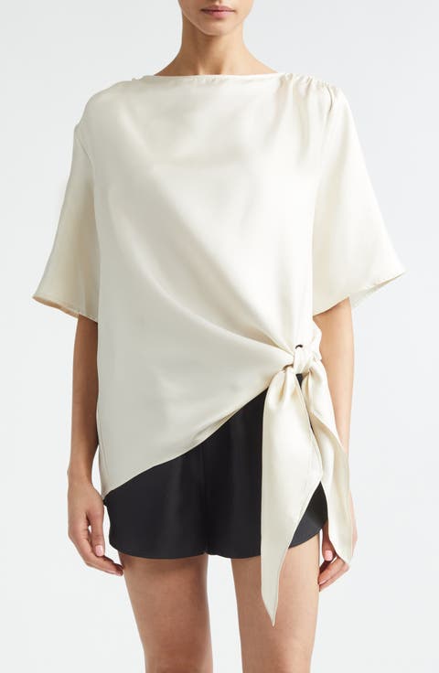 Mano Knotted Hem Silk Top