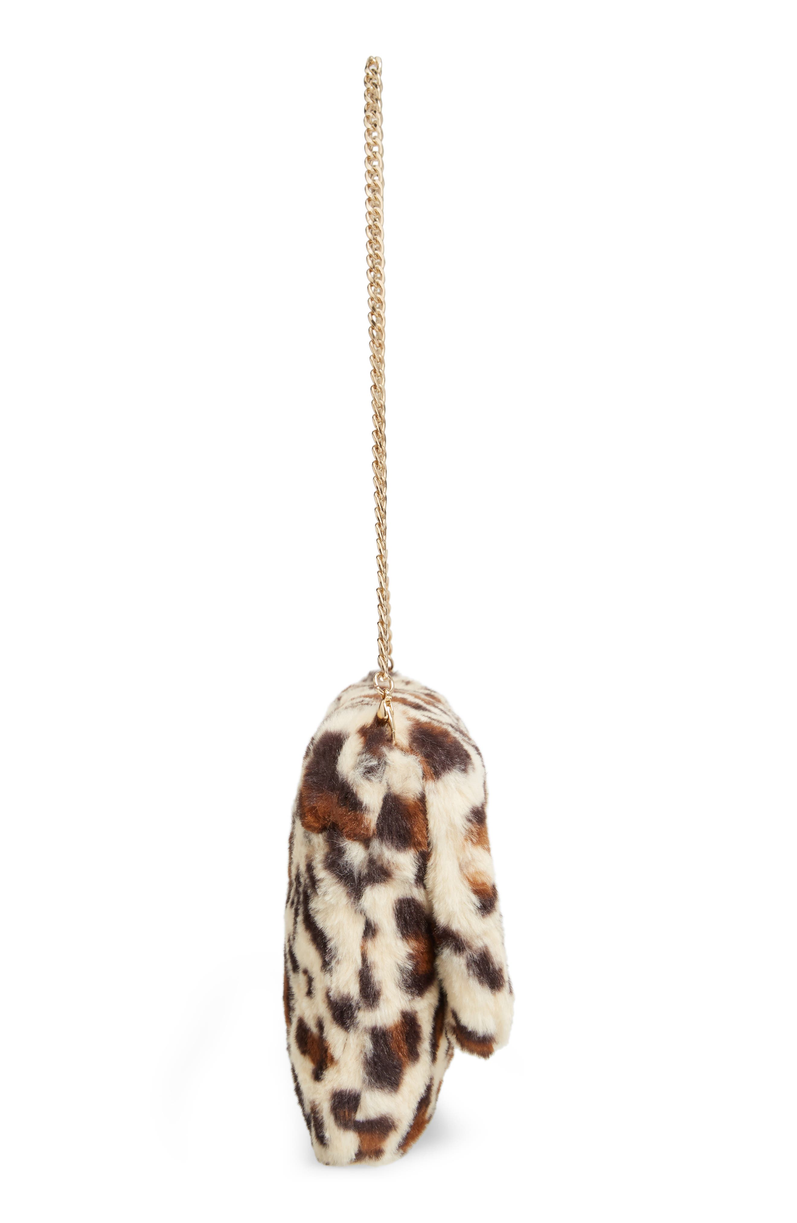 Rachel Parcell Faux Fur Shoulder Bag, Alternate, color, 