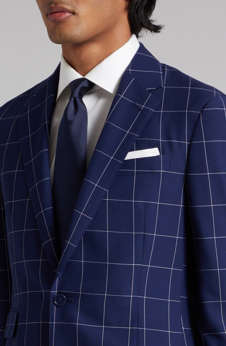 Ralph Lauren Purple Label Kent Classic Windowpane Worsted Wool Two-Piece Suit, Alternate, color, 