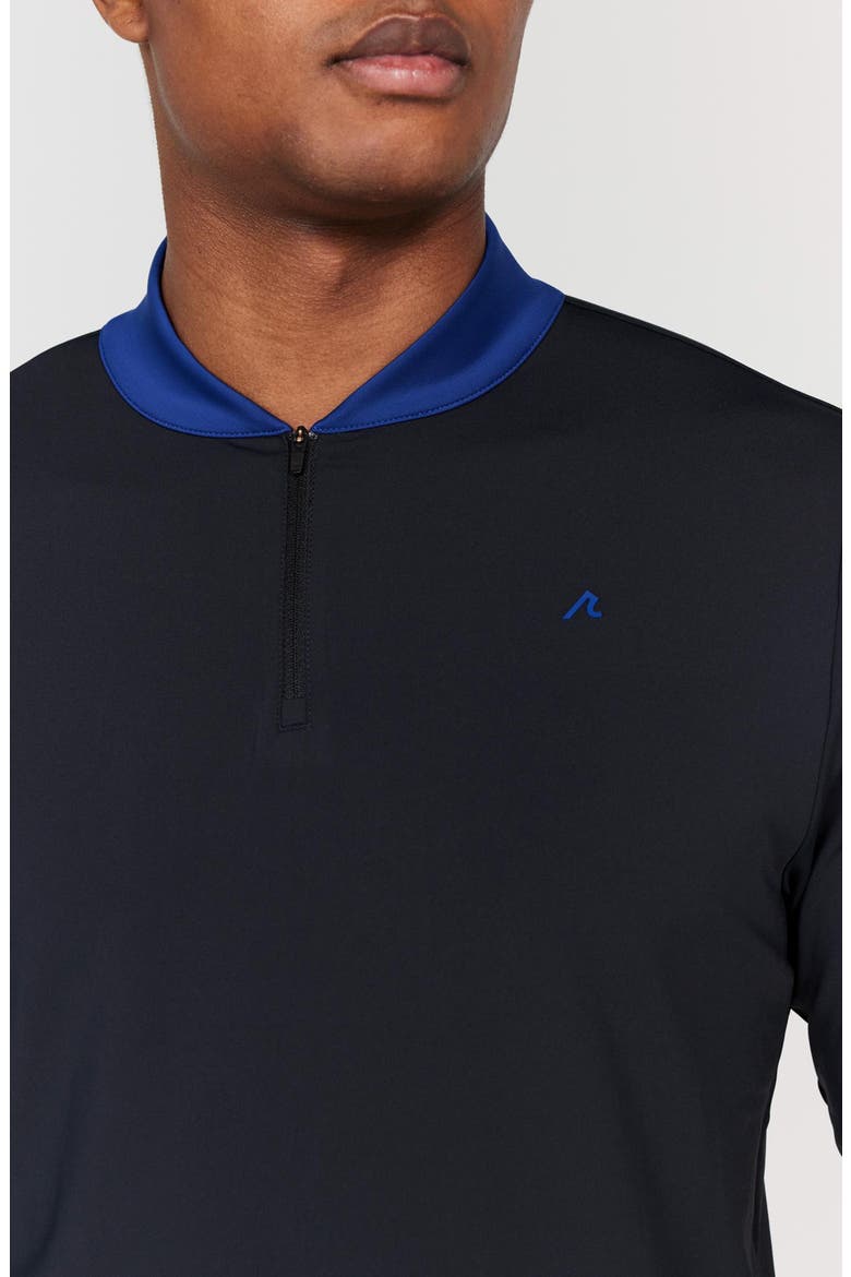 Briar Contrast Collar Quarter Zip Pullover, Alternate, color, TUXEDO