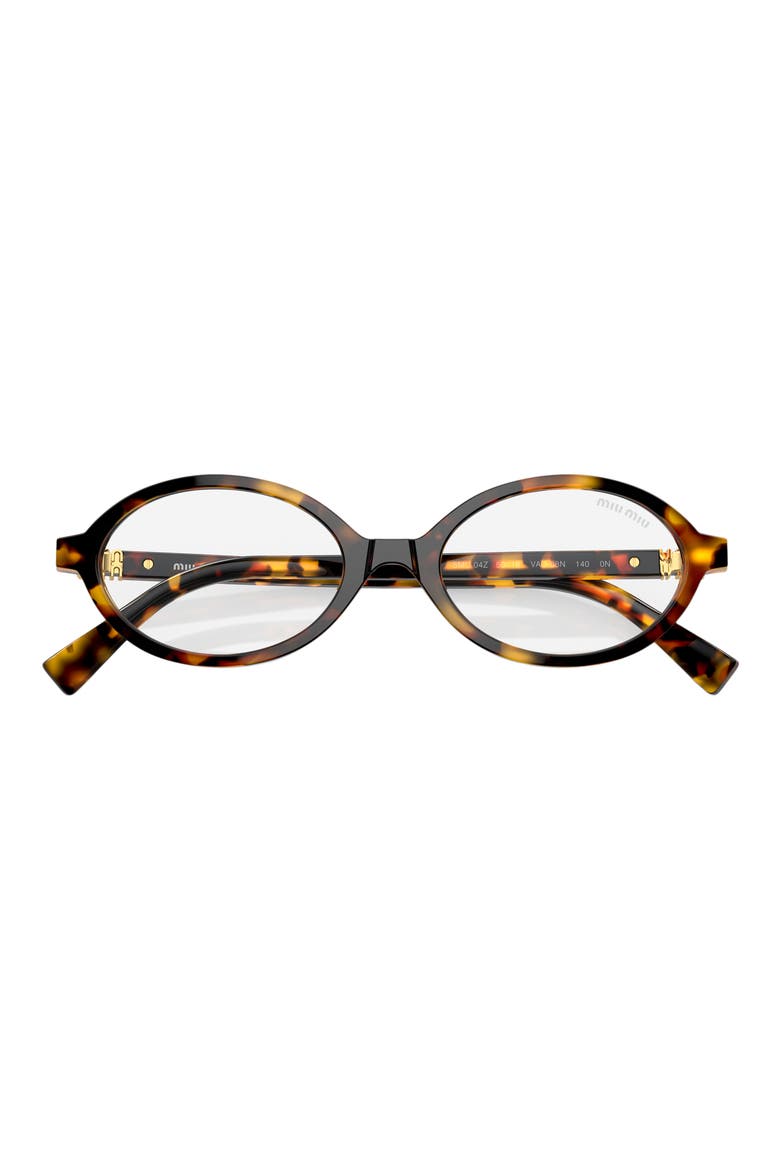 50mm Oval Sunglasses, Alternate, color, HONEY HAVANA / CLEAR BLUE LIGHT FILTER