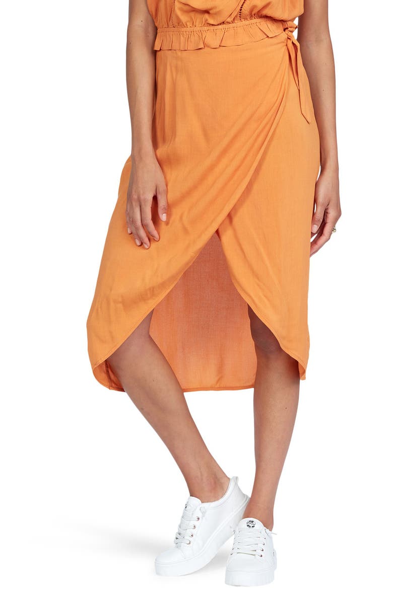 Roxy Destiny Waits Faux Wrap Skirt, Main, color,