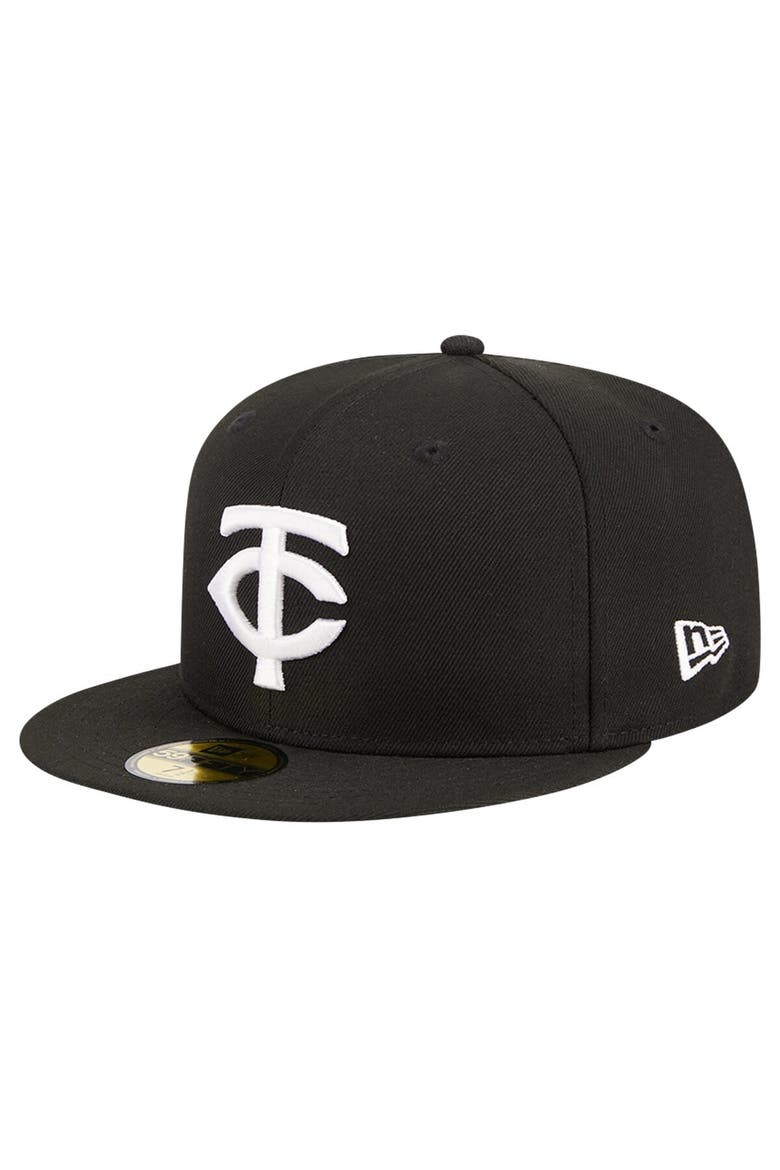 Men's New Era Black Minnesota Twins Logo 59FIFTY Fitted Hat, Alternate, color, Black