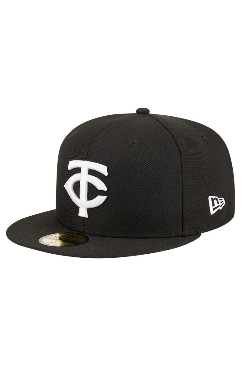 New Era Men's New Era Black Minnesota Twins Logo 59FIFTY Fitted Hat, Alternate, color, 