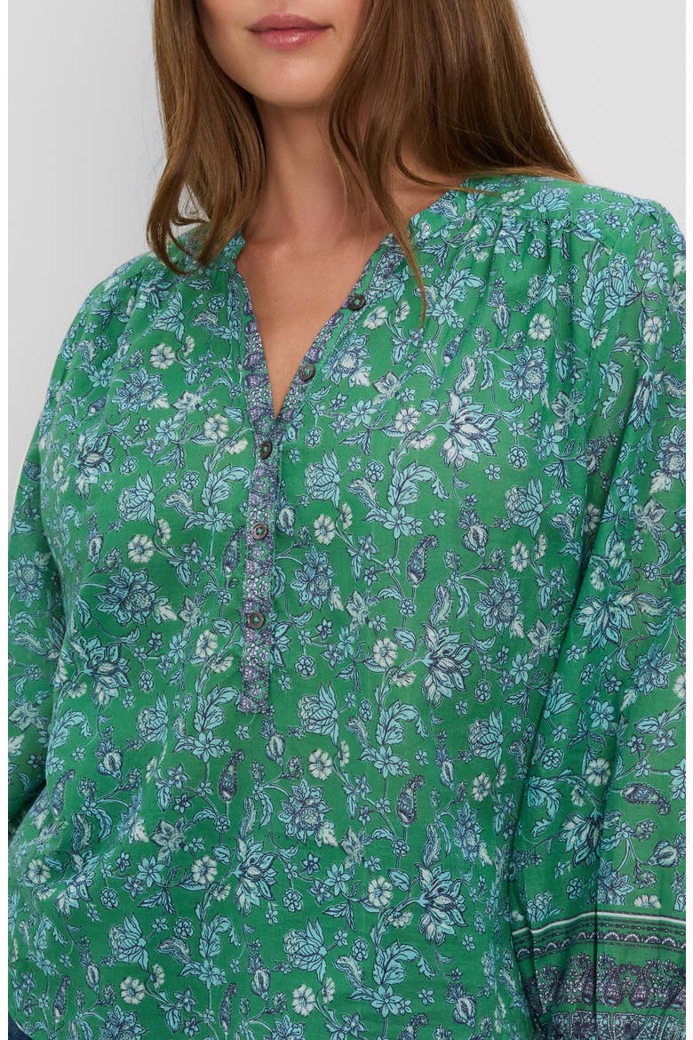 Katarina Print Top, Alternate, color, ARUBA BORDER PRINT