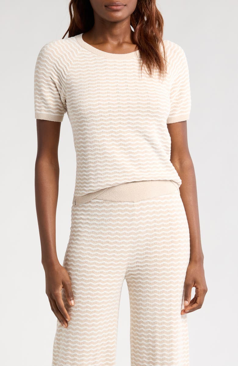 Barefoot Dreams<sup>®</sup> CozyChic Ultra Lite<sup>®</sup> Pointelle Short Sleeve Lounge Top, Main, color, 