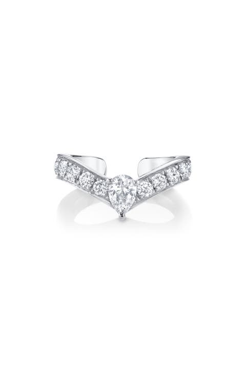 18k Gold Diamond Curved Ear Cuff