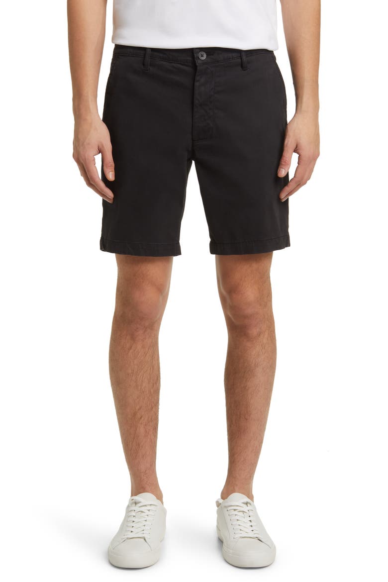 Wanderer 8.5-Inch Stretch Cotton Chino Shorts, Main, color, SUPER BLACK