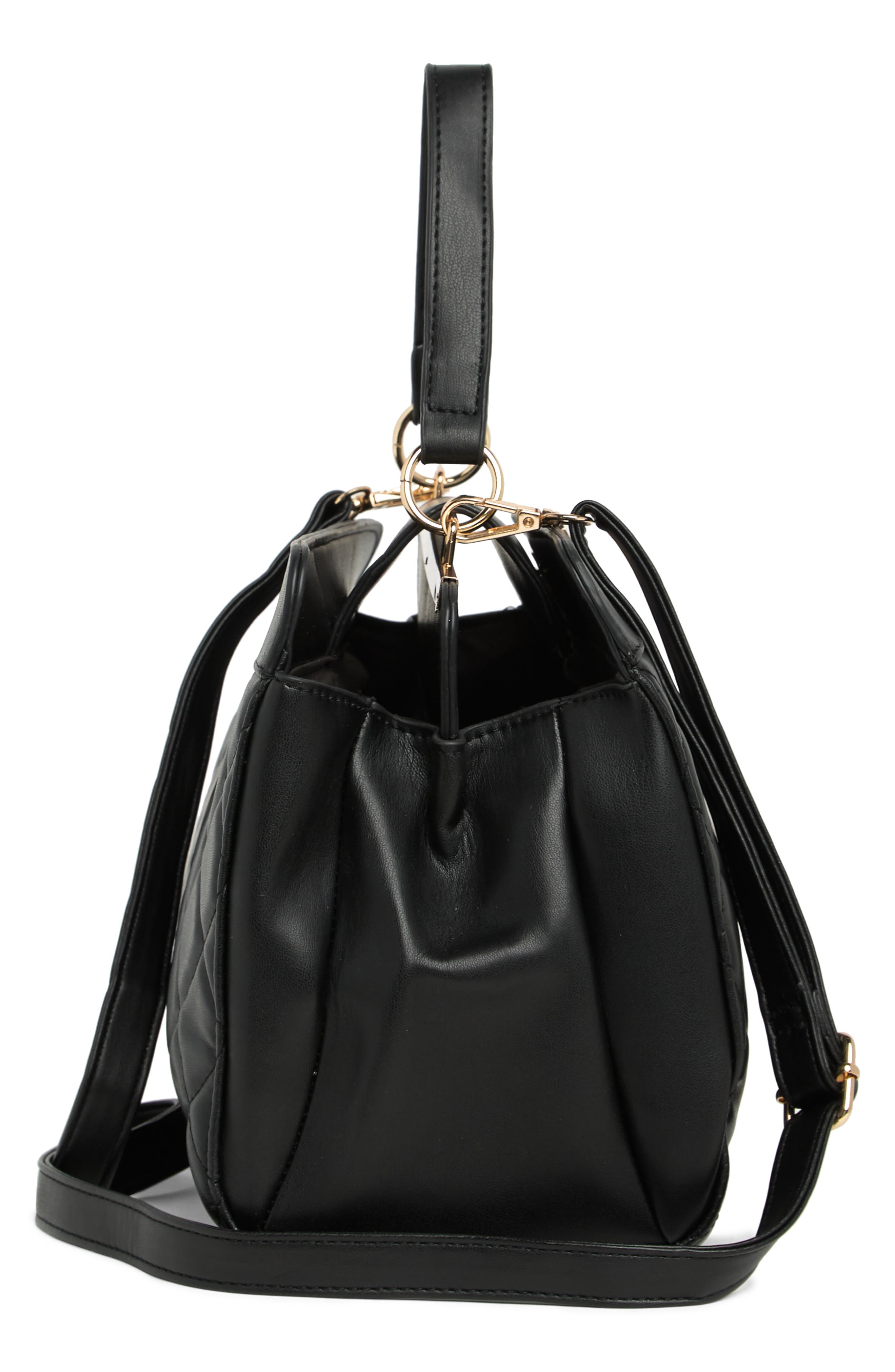 Badgley Mischka Collection Diamond Quilted Tote Bag, Alternate, color, Black