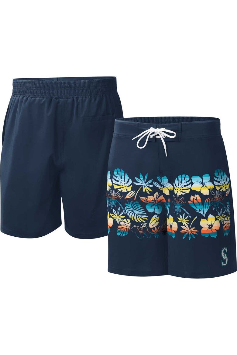 Men's G-III Sports by Carl Banks  Navy Seattle Mariners Breeze Volley Swim Shorts, Main, color, Navy