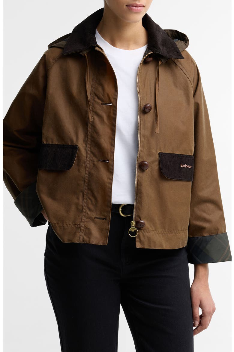 Adina Waxed Cotton Jacket, Main, color, TAN/ SHADOW CLASSIC